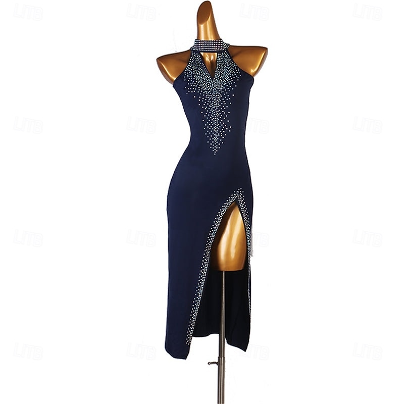 Women's Navy Blue DanceWear Dance Dress Performance Wear