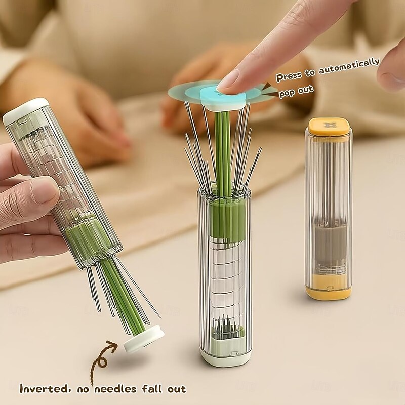 Magnetic Needle Box 23pcs Portable Sewing Storage Case Kit Including 20 Needles,1pc Magnetic Storage Box,1pc Threading Aid,1pc Seam Ripper Multi-Purpose Large-Eye Stitching Needle and Thread Kit3