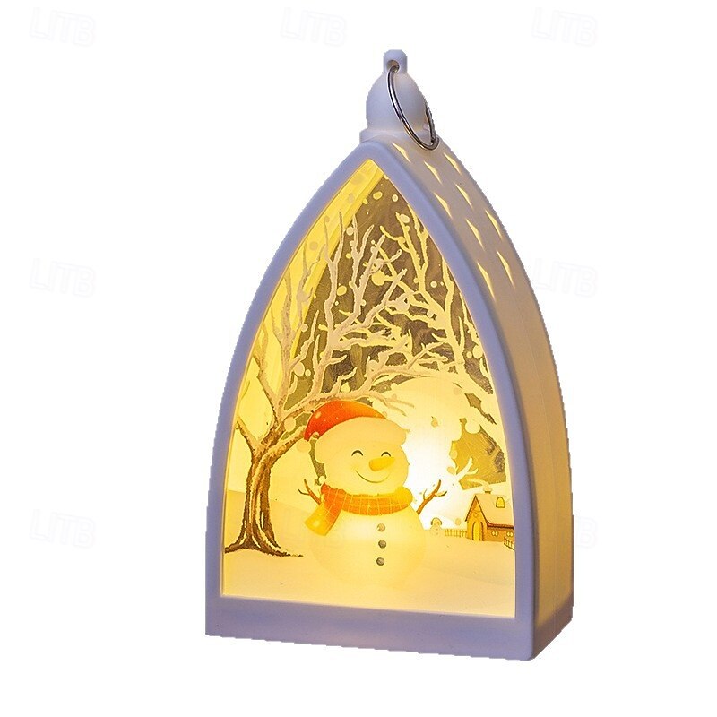 1 Pc 16.2 * 9.4CM Christmas Retro Handheld Night Light LED Electronic Candle Light Desktop Decoration Pendant Light LR1130 * 3 Battery2