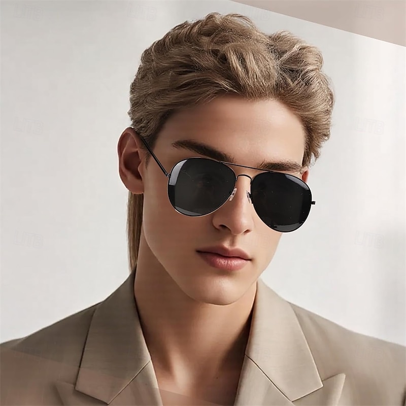 Mullet Wigs for Men Retro Cosplay Blonde Mullet Wig for Fancy Dress Include Glasses4