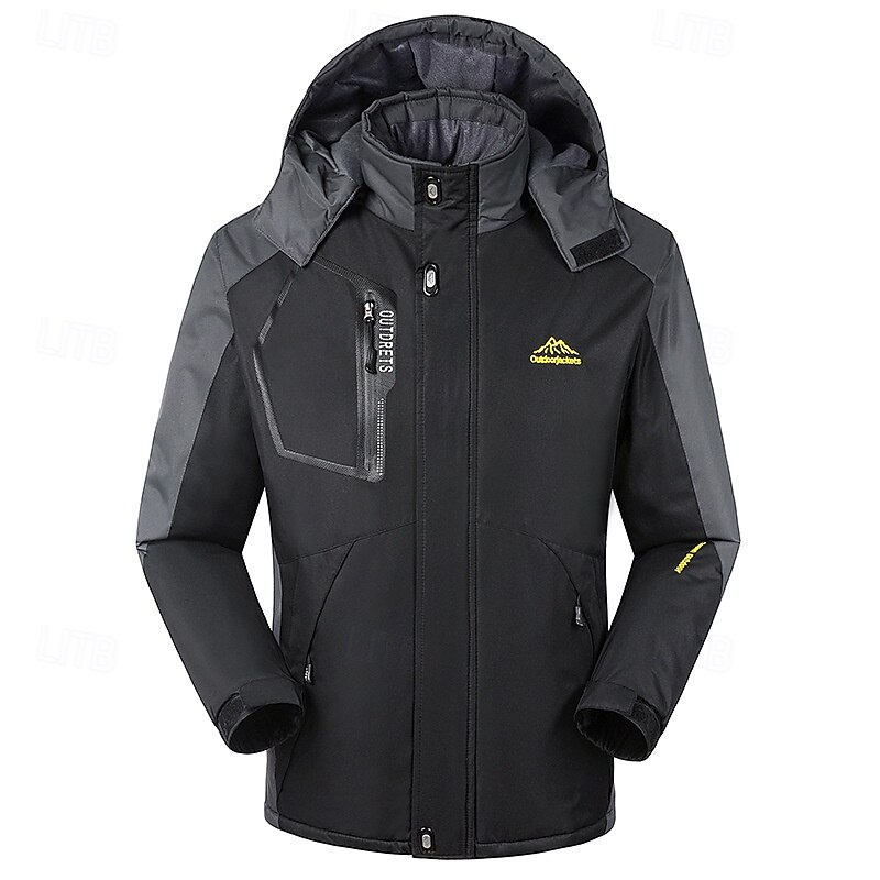 Men's Softshell Jacket Hiking Jacket Fleece Jacket Thermal Jacket Winter Outdoor Patchwork Thermal Warm Waterproof Windproof Top Black Army Green Red Blue Dark Blue