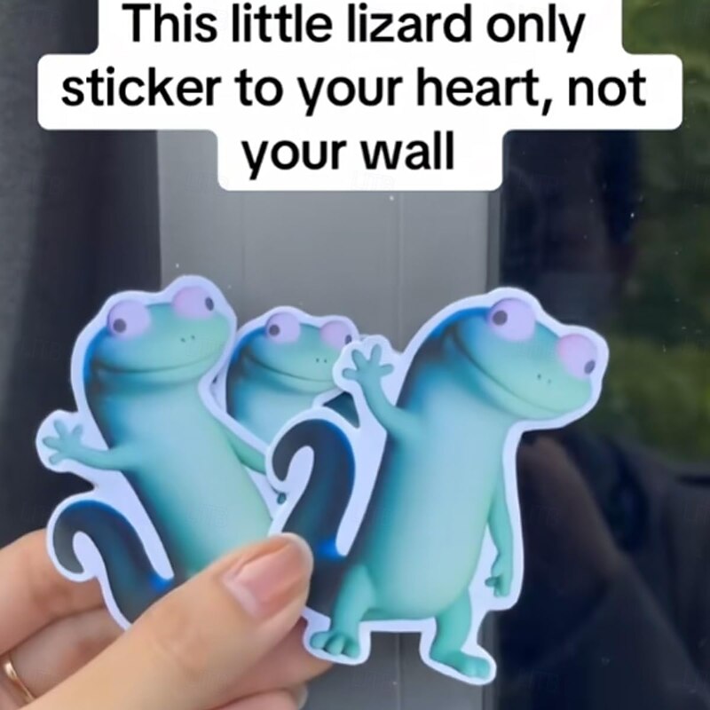 10Pcs Colorful Lizard Sticker Waterproof Lizard Meme Stickers Funny Gecko Style Waterproof Removable Sticker Cute Laptop Decor for Party Favors, Gift Tags, Journals, Scrapbooking3