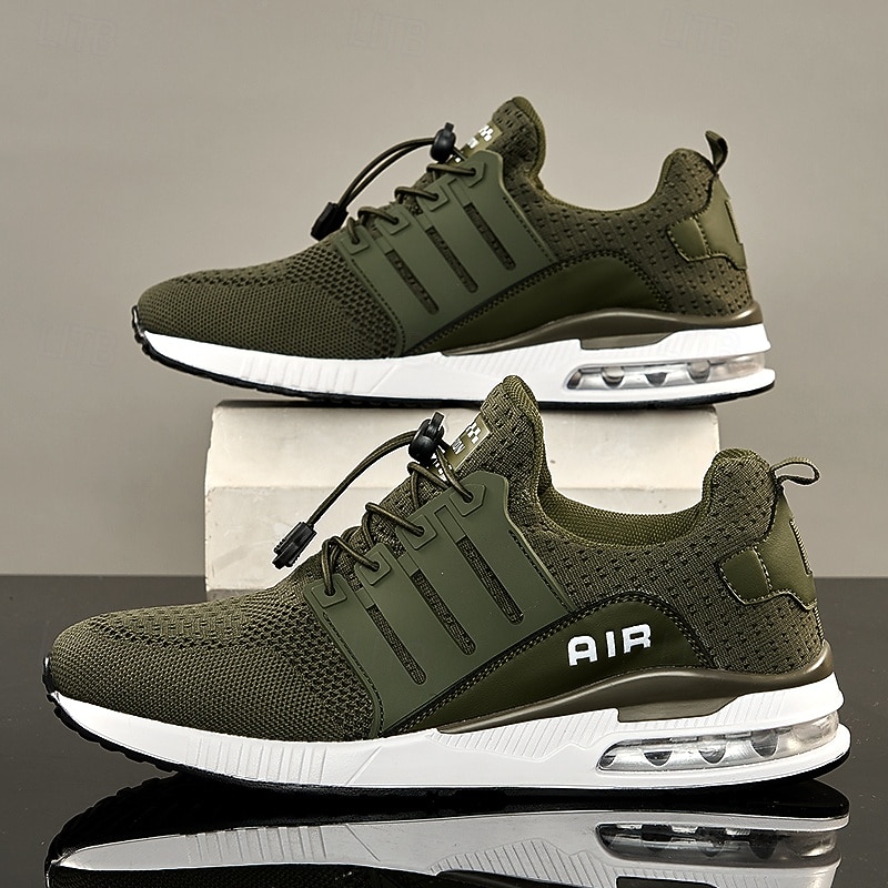 Men's Olive Green Athletic Sneakers with Breathable Mesh Upper and Comfort Cushioning, Ideal for Running, Fitness and Outdoor Activities4