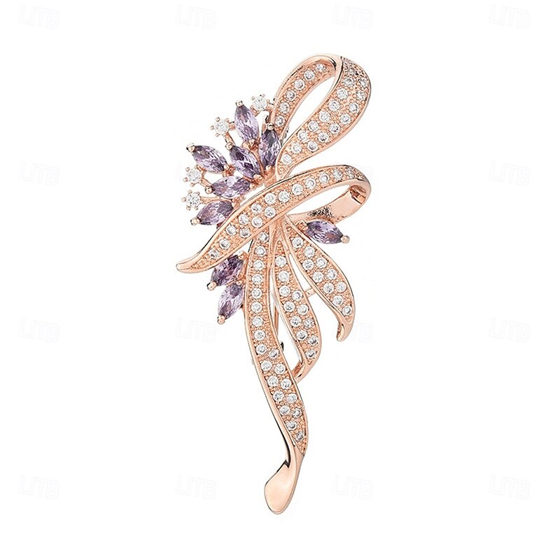 Brooches Geometrical Flower Fashion Simple Luxury Brooch Jewelry Silver Champagne For Wedding Party Gift Engagement Prom Festival3