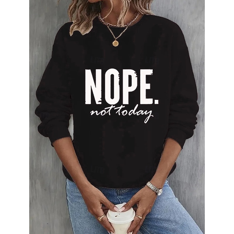 Women's Sweatshirts Graphic Letter Vintage Casual Long Sleeve Crew Neck Regular Tops Street Dailywear Casual Print Black White Pink Blue Green Spring Fall Winter2