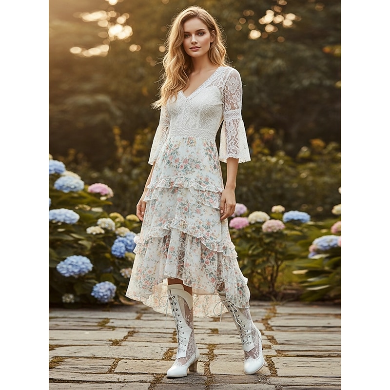 Women's Victorian-Style White Lace-Up Boots with Lace Panels - Elegant Vintage Footwear for Weddings and Special Occasions4