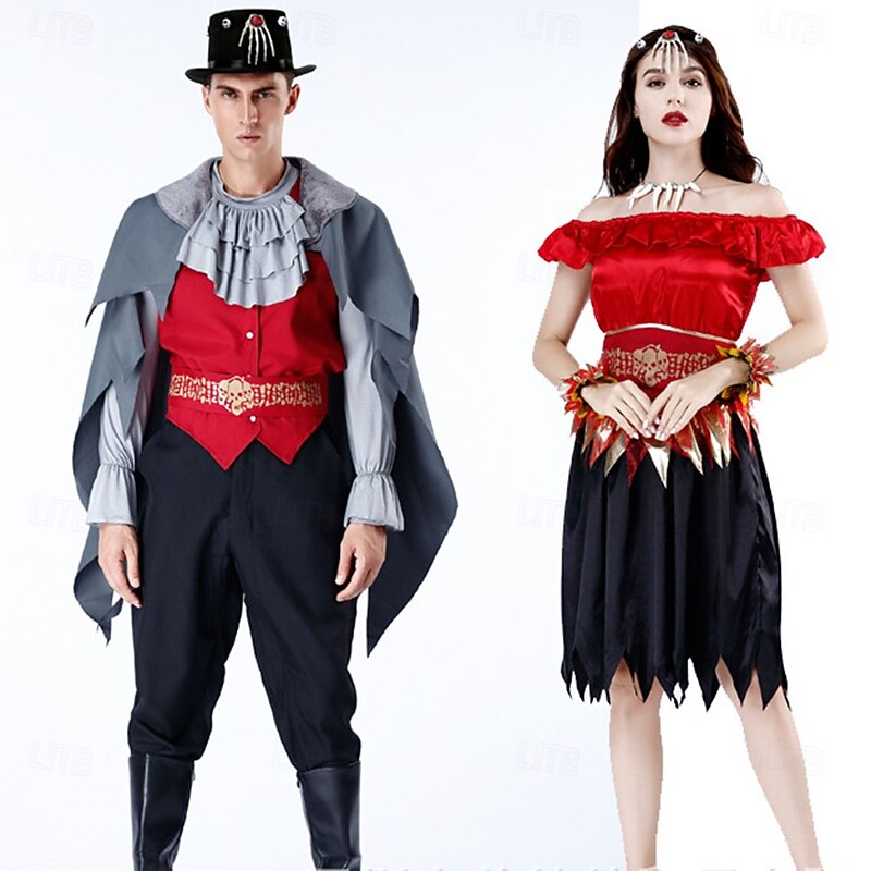 Vampire Halloween Dress Fancy Costume Couples' Costumes Cosplay Adults' Women's Halloween Carnival Performance Party Easy Halloween Costumes Dress Up