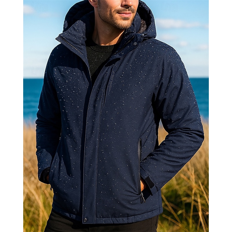 Men's Hiking Jacket Fleece Jacket Thermal Jacket Winter Outdoor Thermal Warm Top Dark Grey Black White Dark Blue3