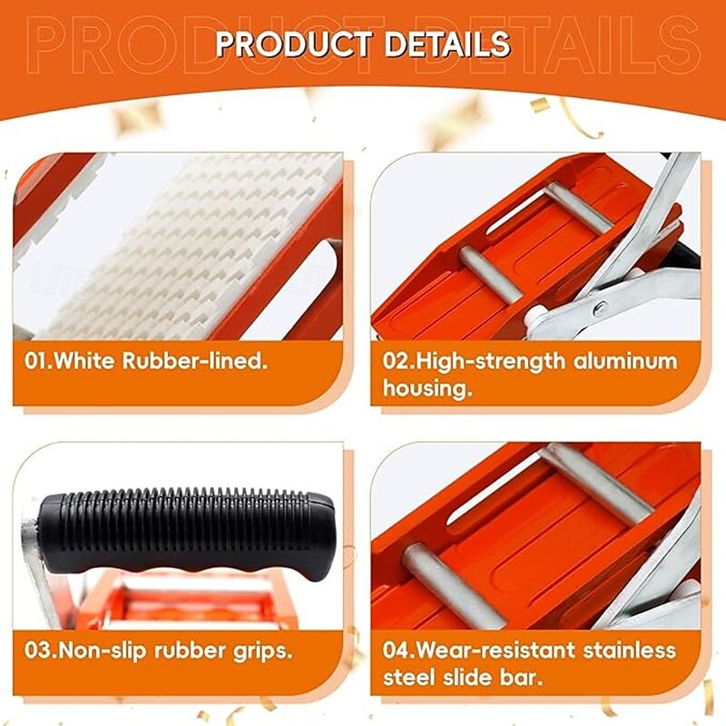 Granite Carrying Clip With White Rubber Lining Two-handed Stone Panel Carrying Lifting Tools Suitable for Marble Glass Board and Plywood of Heavy-duty Lifting  Clip4