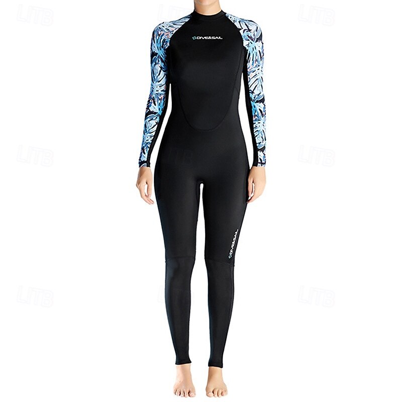 Women's Full Body Swimwear Dive Skin Suit UPF50+ Long Sleeve Swimwear Back Zip Swimming Diving Surfing Snorkeling Patchwork Summer Spring Autumn3