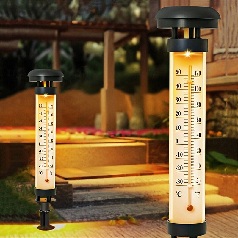 1 Pc Solar Thermometer Lawn Lamp Outdoor Courtyard Lighting Sensing Switch Lawn Plug-In Lamp Outdoor Ambient Light2