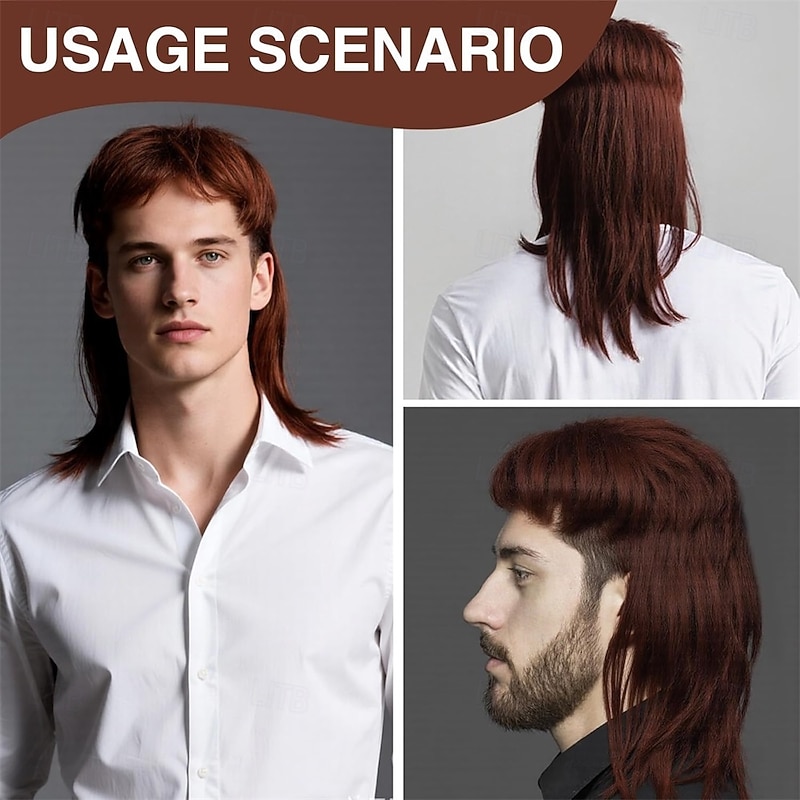 Mullet Wig 80s Costumes Fancy 14in Mullet Wigs for Men4