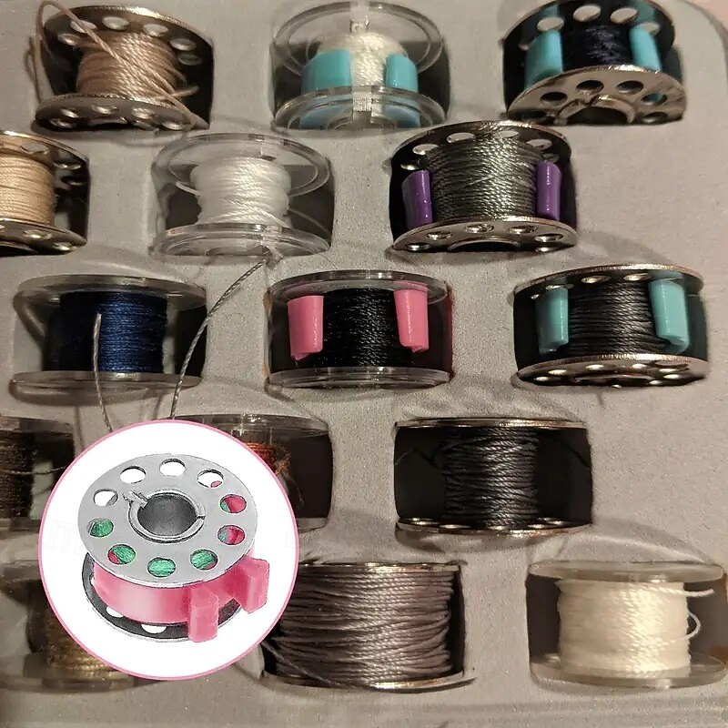 30/50/100PCS Thread Spool Clips – Spool Protectors and Thread Holders for All Popular Spool Sizes, Keep Threads Organized, Neat, Random Colors2