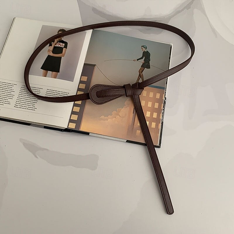 Women's Belt PU Black Camel Brown Beige Waist Belt Outdoor Daily Holiday Weekend Pure Color3