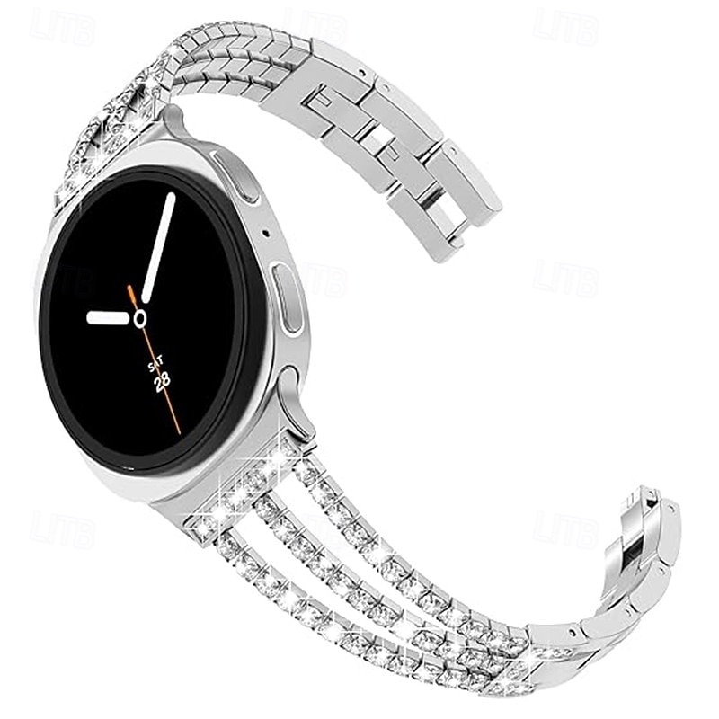 Watch Band for Samsung Galaxy Watch 8 40/44mm Watch 8 Classic 46mm Watch 7/6/5/4  40/44mm, Watch 5 Pro 45mm, Watch 6 Classic 43/47mm, Watch 4 Classic 42/46mm Stainless Steel Replacement  Strap Bling4