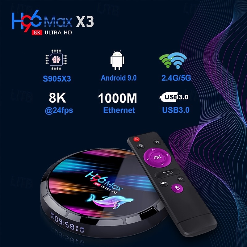 Android 9.0 TV Box H96MAX  S905X3 Bluetooth 4.0 4K 4K Digital Display Support H.265 Cortex A55 4GB 128GB 64GB 32GB