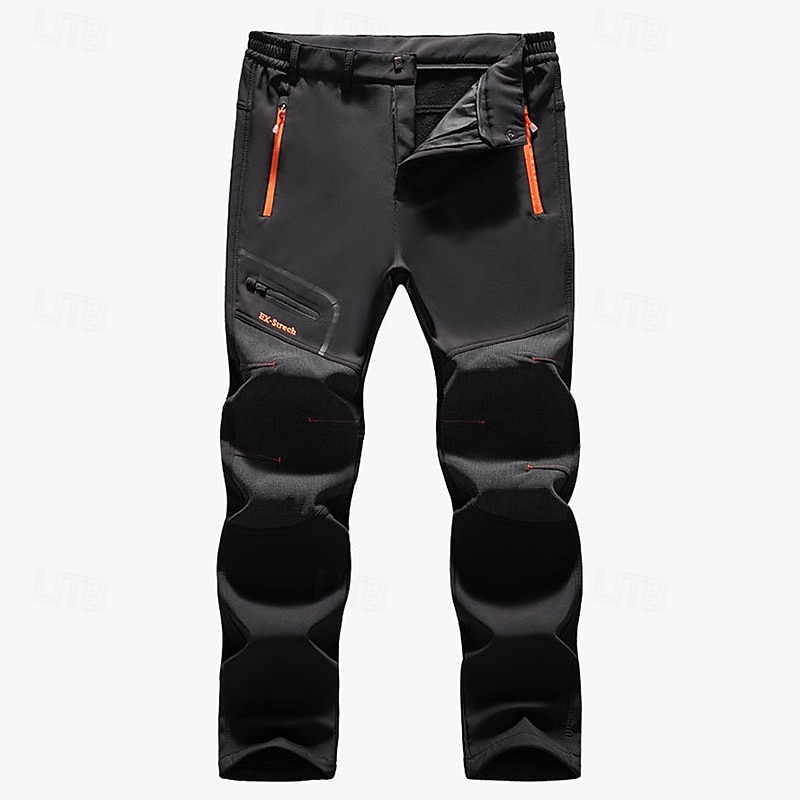 Men's Hiking Pants Trousers Fleece Pants Thermal Pants Waterproof pants Winter Outdoor Regular Fit Thermal Warm Windproof Bottoms Zipper Pocket Black Army Green Camping / Hiking Running S M L XL XXL2