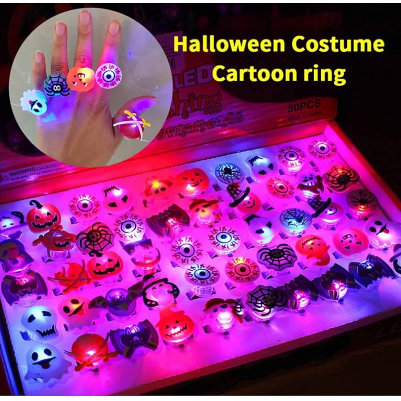 12 Pcs Halloween Party Favors for Kids Random Styles LED Light Up Braclet/Necklaces Halloween Toys Gifts Spider Ghost Glow in the Dark Trick or Treat Toys Party Supplies Halloween Treat Goodie Bag Fi2