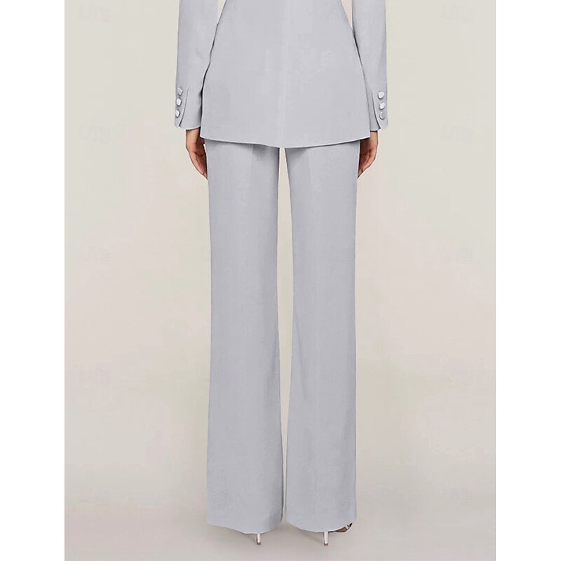 Women's Suit Pant Straight Fit Formal Wedding Guest Formal Evening Stretch Chiffon Elegant Ankle Length Pant2