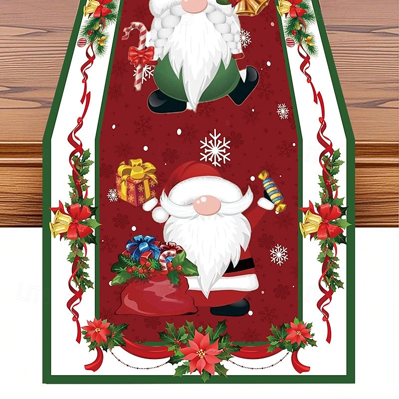 Christmas Table Runner, Holiday Dining Table Decoration Banner, Festive Party Tablecloth for Xmas Dinner, Seasonal Home & Party Decor2