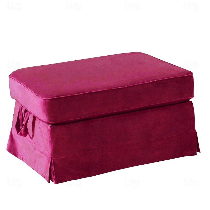 Solid Color Quilted Velvet Shoe Bench Cover, Slipcover for Entryway, Non-Slip and Durable Protector for Home4