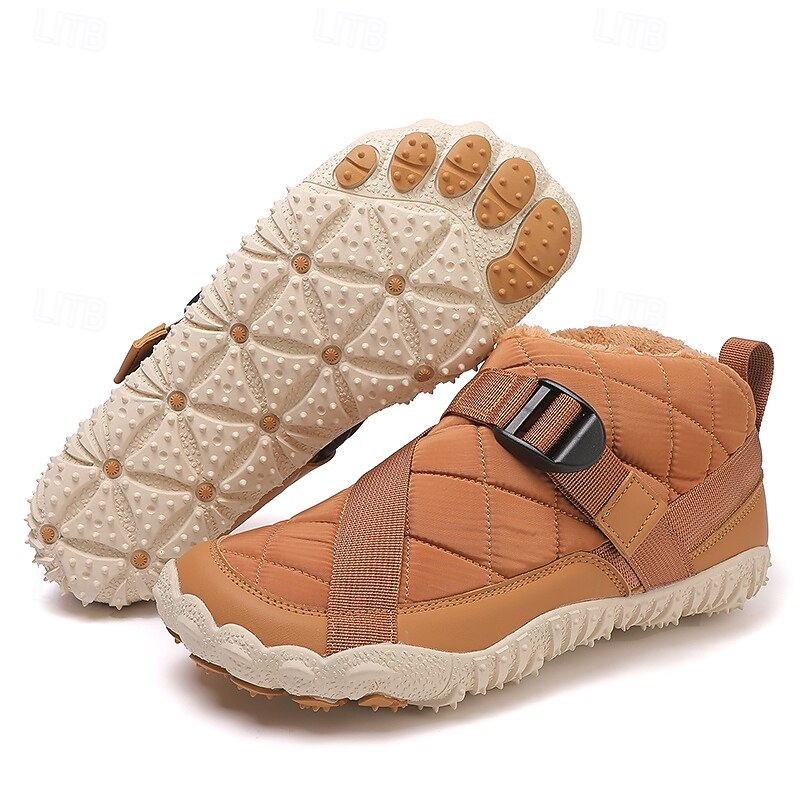 Men's Quilted Warm Winter Snow Boots with Adjustable Buckle Strap, Anti-Slip Sole, Casual Outdoor Cold Weather Footwear for Daily Wear and Travel2