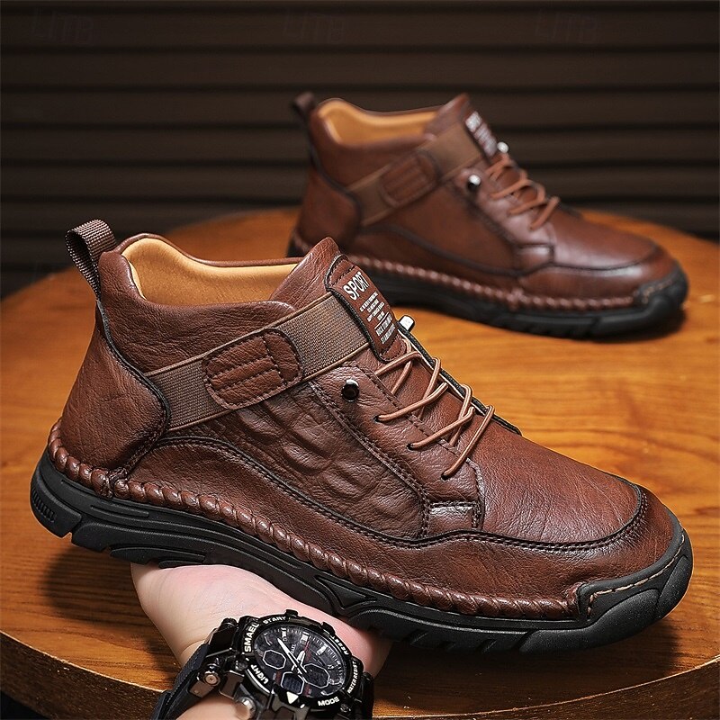 Men's Brown Lace-Up Boots with Comfortable Fit – Stylish and Practical Footwear, Ideal for Casual Wear, Outdoor Trips and Everyday Activities2