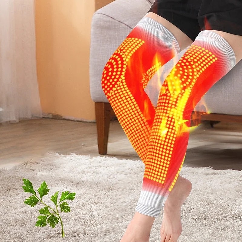 1 Pair Tourmaline Acupressure Self-heating Knee Sleeve, Double-sided Mugwort Thermal Knee Pads for Men & Women, Warm Joint Support Brace for Cold Legs, Arthritis Pain Relief & Winter Protection3