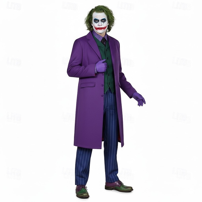 Joker Joker Clown Cosplay Costume Suits & Blazers Fancy Dress Costume Party Movie Cosplay for Men's Adults' Halloween Carnival Performance Party3