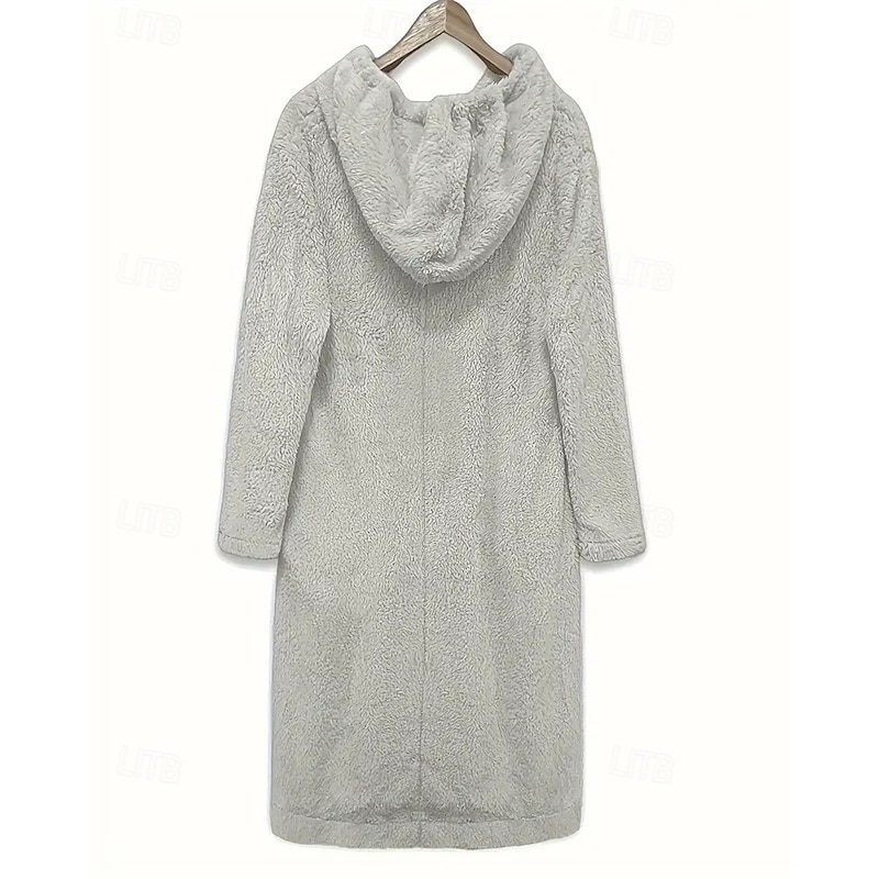 Women's Midi Dress Casual Dress Winter Dress Fashion Modern Daily Weekend Regular Fit Plain Long Sleeve Hooded Grey Winter Autumn2