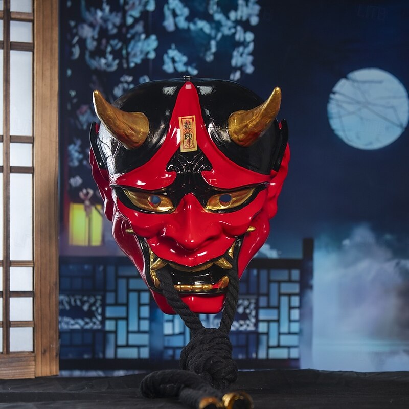 Samurai Demon Halloween Mask Japanese Oni Mask Horror Scary Full Face Adults' Unisex Halloween Carnival Performance Easy Halloween Costumes Dress Up3