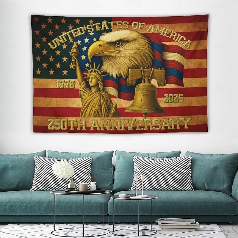 United States 250th Anniversary Wall Tapestry Backdrop, Hanging Decoration for Home, Garden, Indoor or Outdoor Decor2