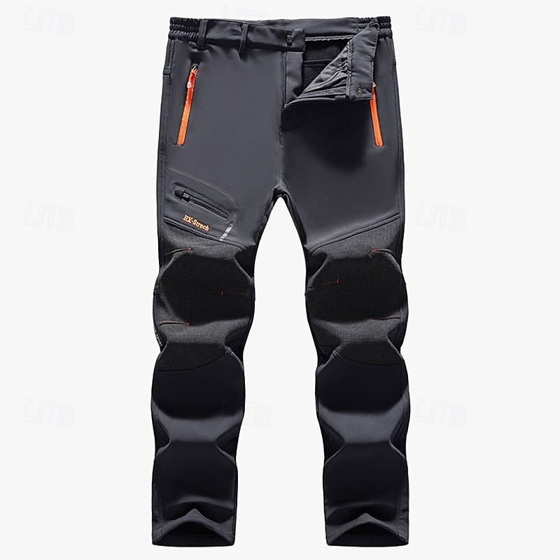 Men's Hiking Pants Trousers Fleece Pants Thermal Pants Waterproof pants Winter Outdoor Regular Fit Thermal Warm Windproof Bottoms Zipper Pocket Black Army Green Camping / Hiking Running S M L XL XXL4