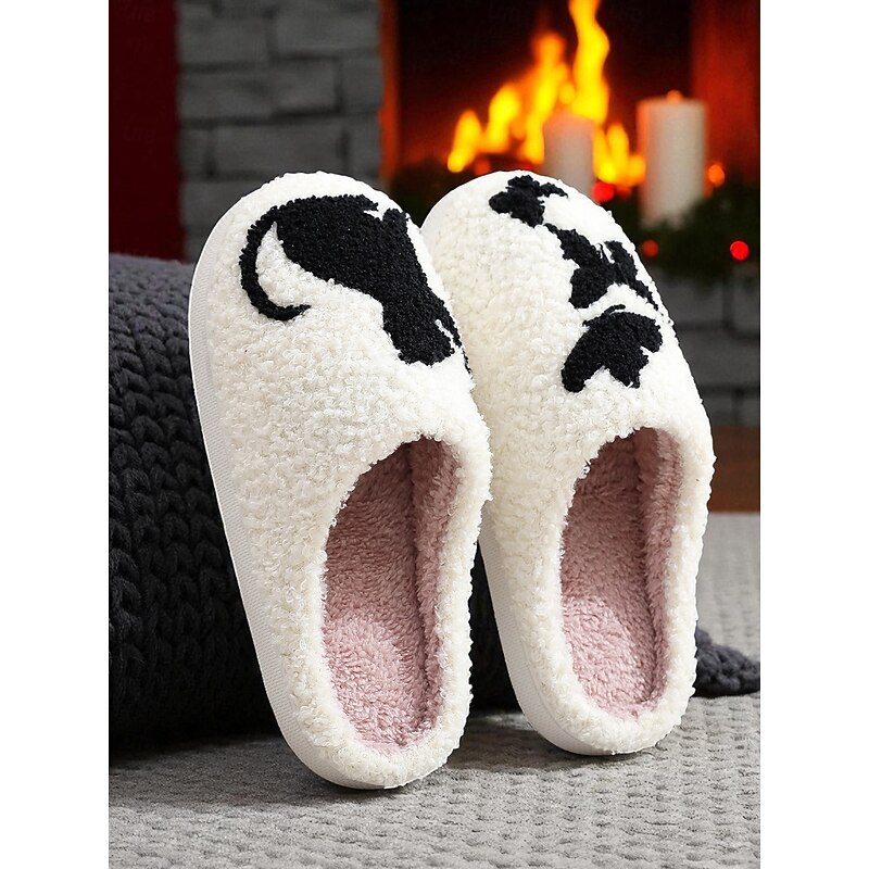 Women's Plush Slippers with Butterfly and Cat Designs, Soft and Cozy Warm Shoes, Ideal for Lounging at Holloween, Winter Relaxation and Holiday Comfort4