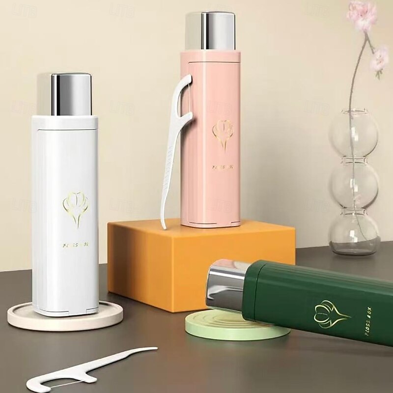 Portable Floss Dispenser Automatic Pop Up Dental Floss Case Travel Tooth Floss Holder On The Go Easy To Use Compact Lightweight Convenient Storage
