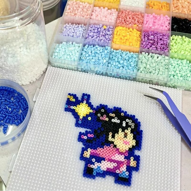 10600pcs 5mm 48 Colors Fuse Beads Kit, Home School Arts and Crafts Supplies for Kids, Toys Set, Art Decorations for Room, Gifts for Girls and Boys Age 5+2