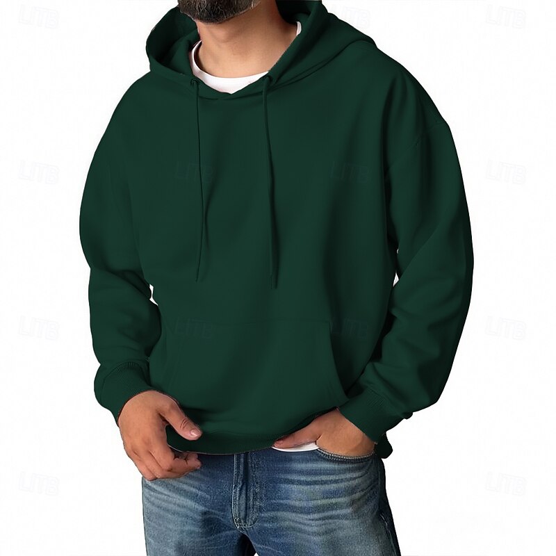 Men's Hoodie Apricot Denim Blue Blue 1# Black White Hooded Plain Pocket Sports & Outdoor Daily Holiday Polyester Streetwear Basic Casual Spring Fall Clothing Apparel Hoodies Sweatshirts4