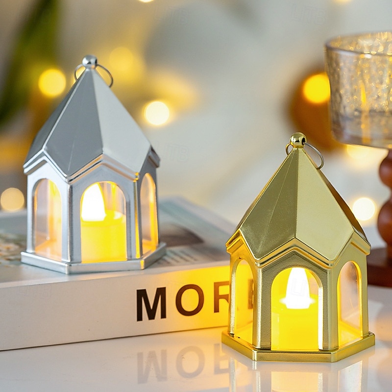 1 Pc 10.5CM * 7.5CM Christmas and Halloween Retro LED Candle Light Desktop Ornament Light Wind Light AG10 * 3 Battery