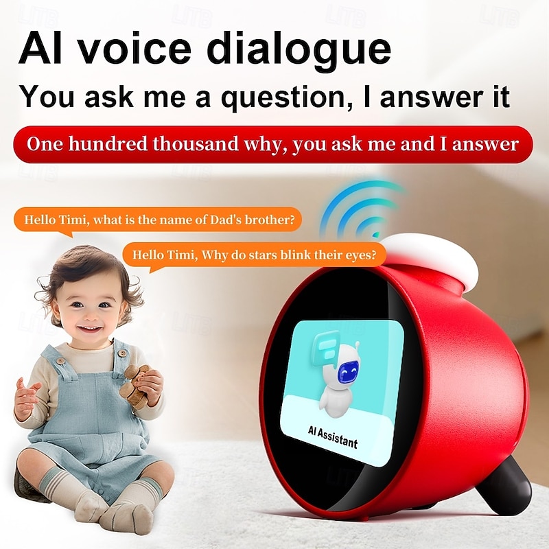 Popular Smart AI Alarm Clock Kids LCD Rechargeable Battery WiFi Feature AI Voice Controlled Smart Kids Timer3