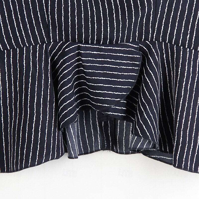 Women's Camisole Tank Top Striped Daily Casual Sleeveless Sleeveless Square Neck Regular Tops Daily Ruffle Blue Summer3