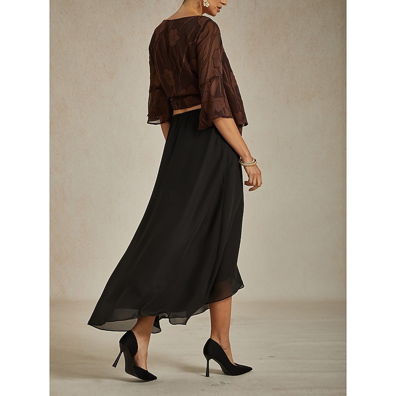 Women's Skirt Elegant Maxi High Waist Skirts Layered Micro-elastic Black Summer Chiffon2