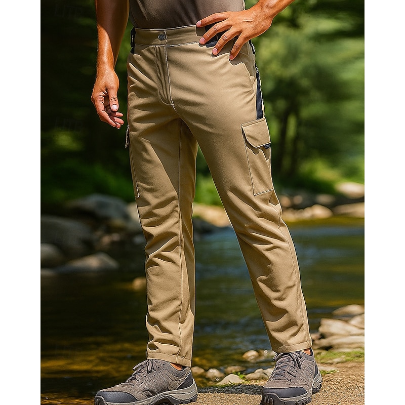 Men's Cargo Pants Hiking Pants Trousers Softshell Pants Outdoor Regular Fit Waterproof Windproof Bottoms Pocket Black Green Camping / Hiking Running S M L XL XXL2