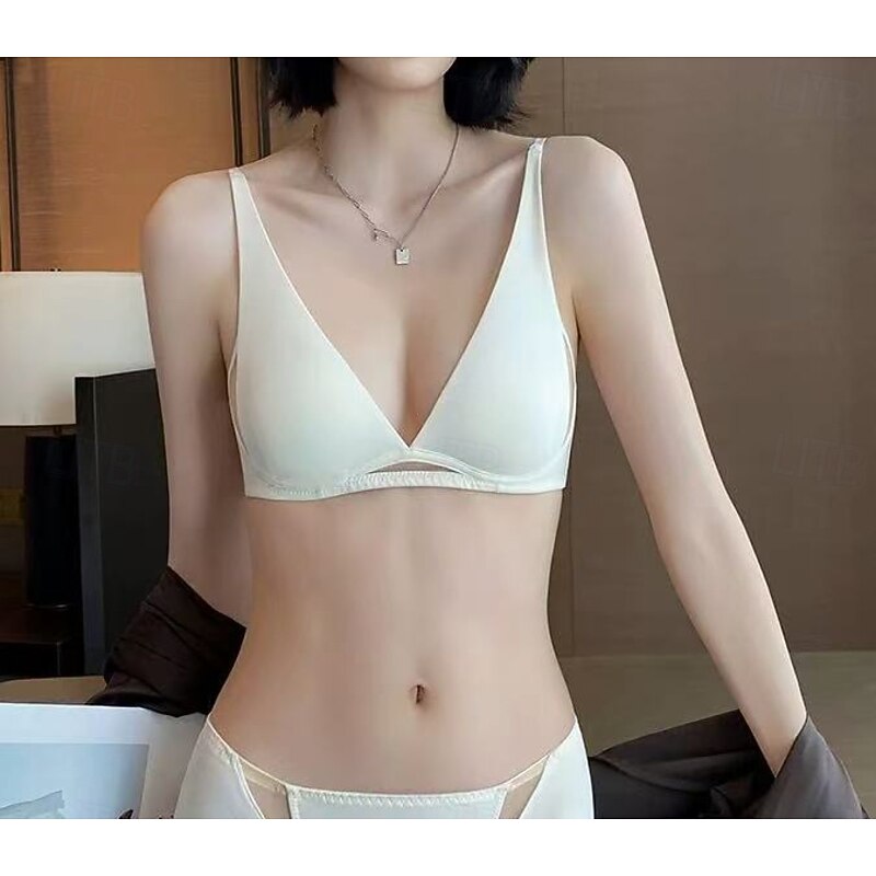 Women's Sexy Lingerie Bra HoleNightwearNylon Daily Wear Solid Colored Black Brown Beige Spring & Summer Fall & Winter3