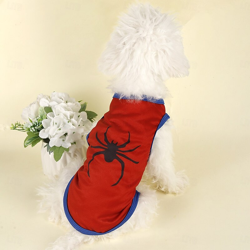 1pcs Halloween Spider  Pet Vests | Polyester | Breathable Flea-Proof | Dog and Cat Shirts | Indoor/Outdoor | Hoodie Style4