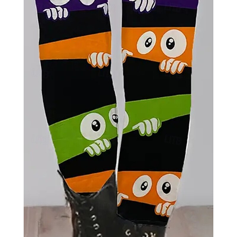 Women's Leggings Cozy Leggings Basic Casual Full Length High WaistPantsUgly Christmas Graphic Printing Thermal Warm Comfortable Stretchy Vacation Street Casual Black Fall Winter Slim Fit3