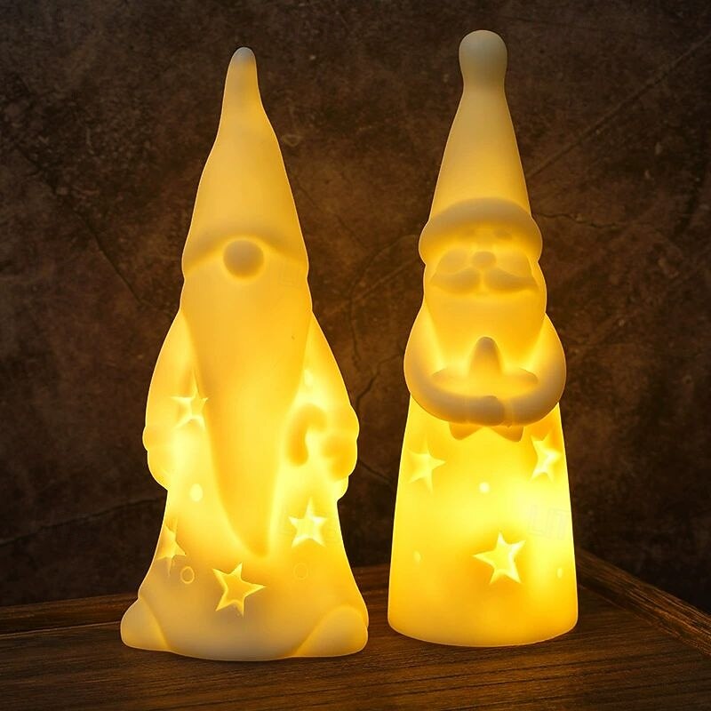 3pcs Christmas Candle Light Santa Claus Christmas Snowman LED Night Light Battery Powered Christmas Party New Year Home Creative Desktop Ornaments Holiday Atmosphere Light4