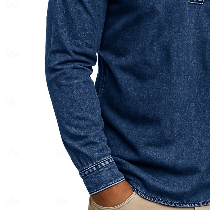 Men's Polo Shirts Golf Polos Shirts Street Business Classic Long Sleeve Vintage Basic Solid Color Pocket Vintage Fall Winter Cross-Seasons Regular Fit Black Dark Blue Gray Green Light Blue Purple3