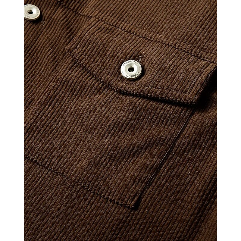 Men's Corduroy Jacket Cargo Jacket Casual Jacket Vacation Daily Warm Pocket Fall & Winter Plain Fashion Classic Lapel Regular Black Blue Army Green Coffee Jacket3