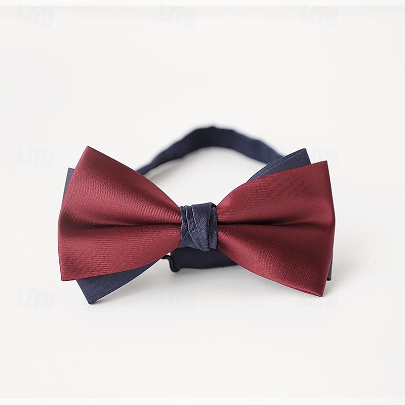 Men's Bow Tie Modern Contemporary Bow Color Block Wedding Party Daily Wear3