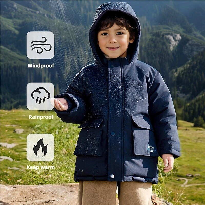 Kids Boys' Fleece Jacket Hiking Jacket Outdoor Jacket Outerwear Solid Color Long Sleeve Zipper Pocket Comfort Waterproof Windproof Coat Outdoor Fashion Daily Red Blue Spring Fall 4 years+